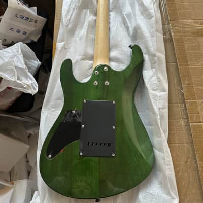 Custom Green HH Electric Guitar, Tiger Maple Top Body, Maple Neck image 2