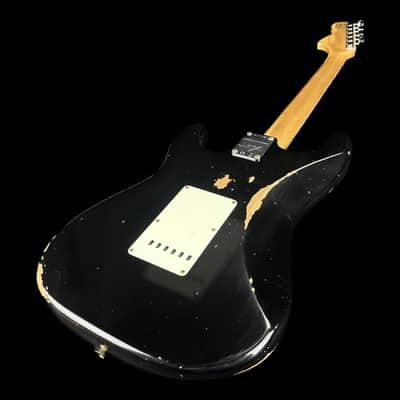 Fender Custom Shop Limited Edition 1968 Stratocaster Relic Aged Black w/case image 6