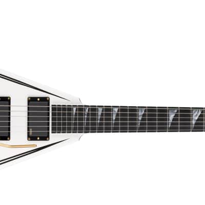 Jackson MJ Series Rhoads RR24MG, Ebony Fingerboard, White with Black Pinstripes Gold Hardware with Floyd Rose 2904001876 image 2