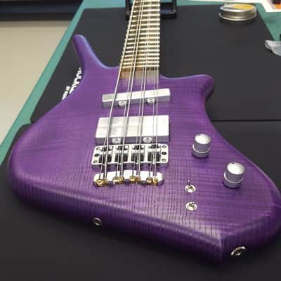 Warwick Dolphin Pro 1 - 8 String Custom Shop Masterbuilt 2022 - AAA Flame SOLID French Ash over Satin Transparent Purple Grape Flavor image 10