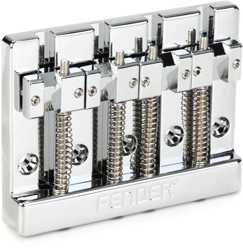 Fender® HiMass™ 4-String Bass Bridge Assembly With Brass Saddles image 1