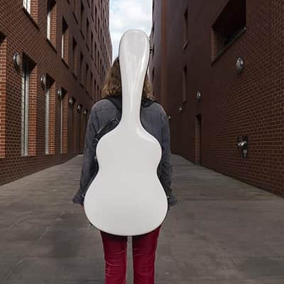 Crossrock Classical Guitar Hard Case Strong Lightweight Deluxe Fiberglass Hardshell in White image 7