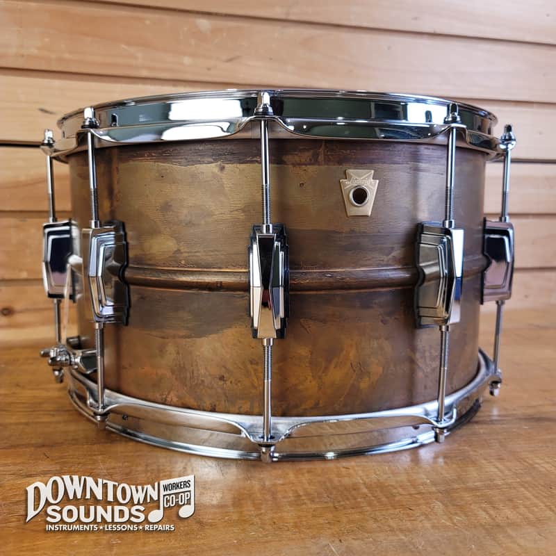 Ludwig Copper Phonic LC608R 8” x 14” Snare Drum - Smooth Raw Shell, Imperial Lugs image 1