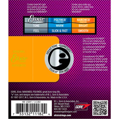 Elixir Strings 11182 Nanoweb 80/20 Acoustic Guitar Strings - .013-.053 HD image 2