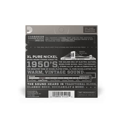 D'Addario EPN110 Pure Nickel Electric Guitar Strings, Regular Light, 10-45 image 3