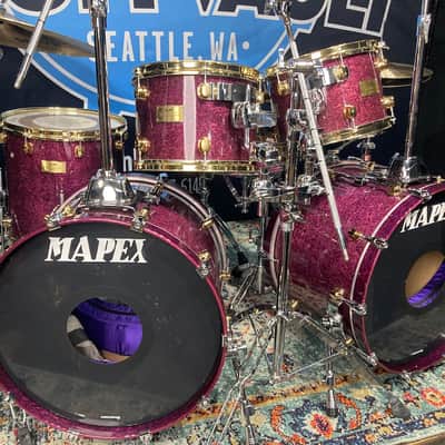 Carmine Appice’s Complete Mapex Orion Series Set, 6-Piece Plus Hardware and Cases! Excellent!! - Birdseye Transparent Violet image 3