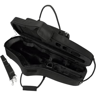 MAX Contoured Tenor Saxophone Case – Water-Resistant 600D Nylon with Backpack Straps (Black) image 1
