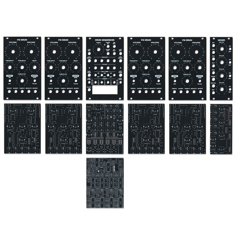 Drum System Black Eurorack 84hp Panels + PCB's DIY image 1