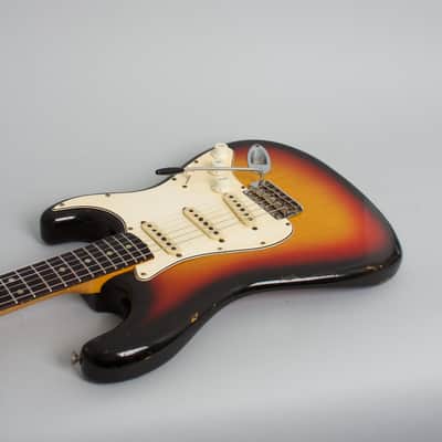 Fender  Stratocaster Solid Body Electric Guitar (1965), ser. #L77176, vintage road case. image 7