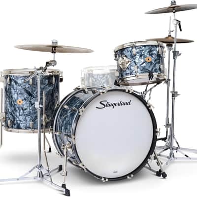 Slingerland Radio King 3-piece Shell Pack - Black Diamond Pearl Wrap image 1