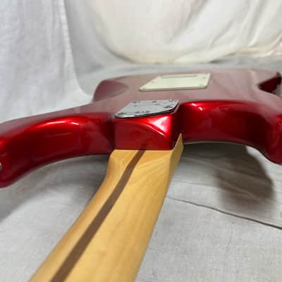 Fender American Deluxe Stratocaster Guitar with Case 2002 - Chrome Red / Maple neck image 24