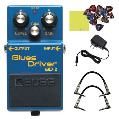 Boss BD2 Blues Driver Pedal Bundle with 2x Strukture S6P48 Woven Right Angle ... image 1