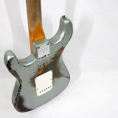 2025 Fender Custom Shop 1965 Stratocaster Super Heavy Relic - Super Faded Aged Firemist Silver over 3 Color Sunburst image 7