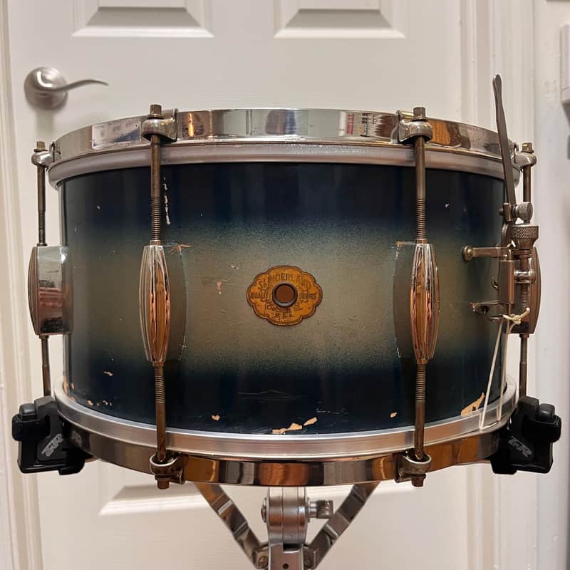 Slingerland No. 157 14x7" Student Model Snare Drum 1940s - Blue Duco image 1