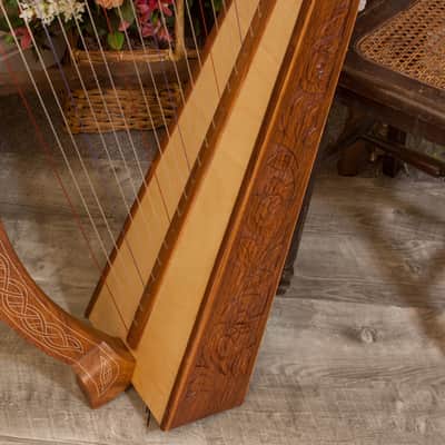 Roosebeck Minstrel 29 String Celtic Harp Chelby Levers Thistle Design image 5