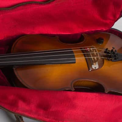 National  Vio-Lectric Electric Violin (1937), ser. #A-5645, period black hard shell case. image 14