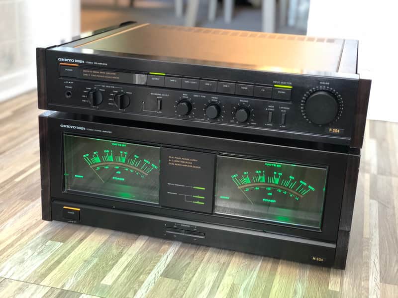 Classic Onkyo Integra M-504 Dual Monoblock 165WPC Amp & P-304 MM/MC Preamp ~LED UPGRADE~ SERVICED ! image 1
