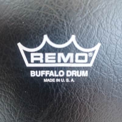 Remo 16"x3.5"Bahia Buffalo Bass Drum Pre-Tuned Black Earth Shell+Padded Case/Bag image 3