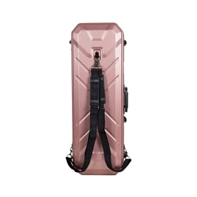Crossrock 4/4 size Violin Case | ABS Molded Hardshell with Interior Compartment, 2 Bow Holders, Security Lock, and Detachable Straps-Rose Gold image 9