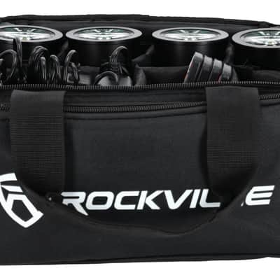 Rockville 4 PACK MINI HALO BLACK DJ Wash Lights+Bag, Wireless DMX/Rechargeable image 6
