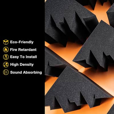 12 Pack Acoustic Foam Bass Trap Studio Foam 12" X 7" X 7" Soundproof Padding Panels Corner Blocks image 3