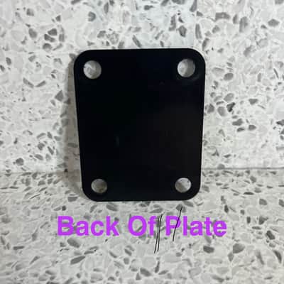 Electric Bass Guitar Metal Neck Plate - Black - With Gasket And Screws - New image 2