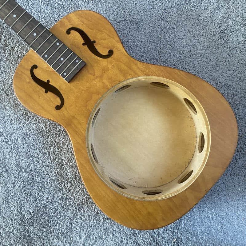 Resonator Dobro Guitar, Tiger Maple Top Body, Rosewood Fingerboard Neck image 1