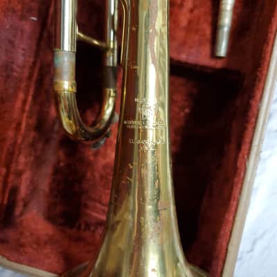 Vintage NEMC Trumpet  Elkhorn Indiana w/ case and Vintage Olds 3c Mouthpiece image 2