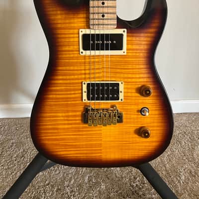 Guitar Fetish Carve top strat 2021 Sunburst flame top image 2