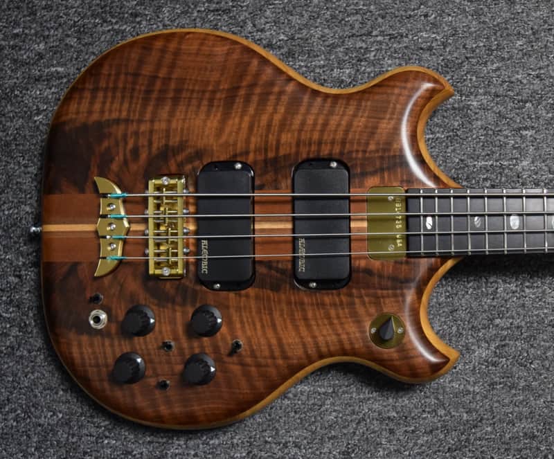 Alembic Stanley Clarke Signature Brown Bass, Natural Flamed Walnut w/ Ebony and LED's *OLD PRICE! image 1