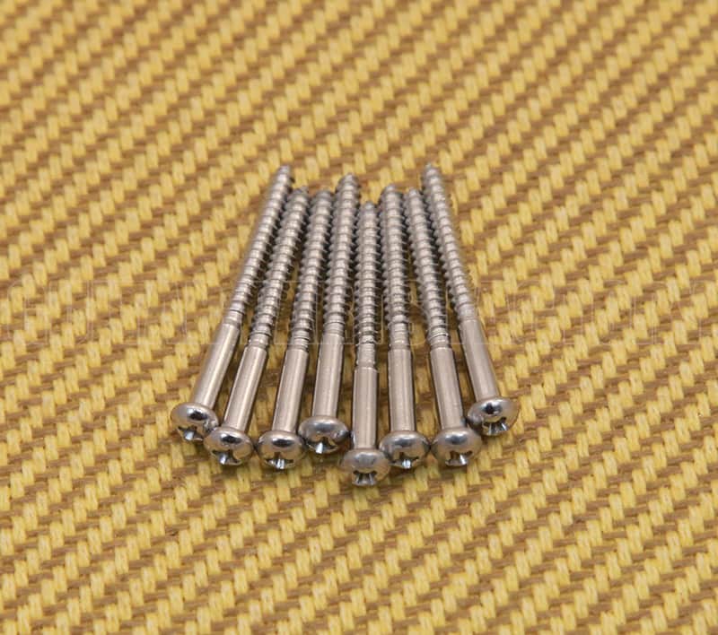GS-0011-C (8) Chrome Pickup Mounting Screws For Fender® P & Jazz Bass image 1