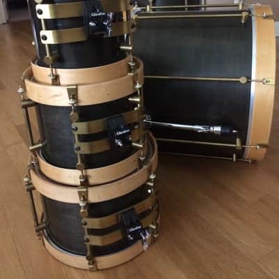 Bearing Edge Custom Drums Maple Charcoal  Grey Drum Set image 4