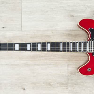 Mint Hagstrom Viking Semi-Hollow Electric Guitar Wild Cherry Transparent Finish WCT image 9