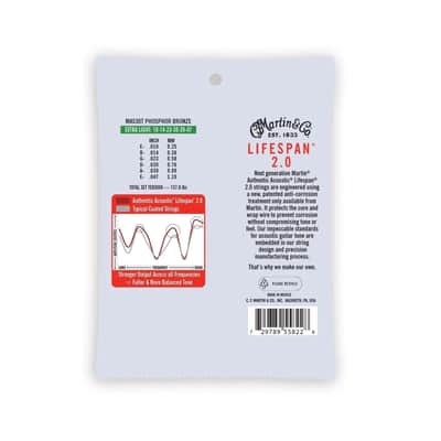 Martin Authentic Lifespan 2.0 Treated PB Acoustic Guitar Strings, 10-47 - MA530T image 3