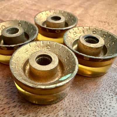 1950s Vintage Gibson Les Paul Standard & Junior Speed Knobs Authentic Vintage Part Circa 1953-1955 / Gold image 8