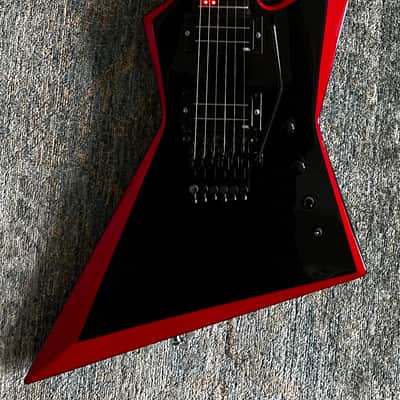 Hamer Scepter, LED inlays, OBL pickups, Floyd Rose 1988 - Black with Red bevels image 2