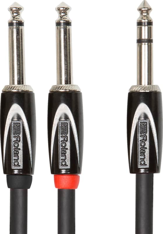 Roland RCC-5-TR28V2 Black Series 1/4-Inch TRS Male to Dual 1/4-Inch TS Male Insert/Splitter Cable - 5-Foot image 1
