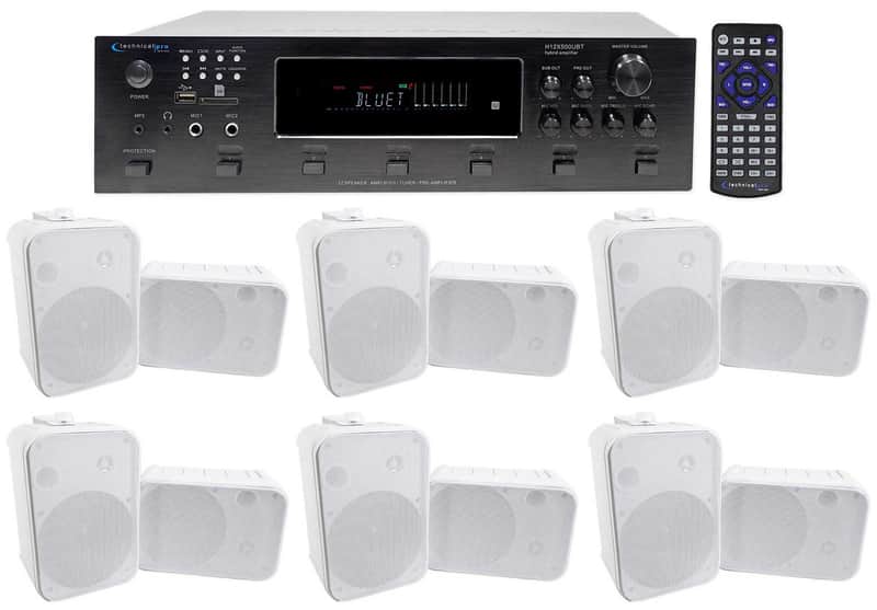 Technical Pro 6000w 6) Zone, Home Theater Bluetooth Receiver +12) 6.5" Speakers image 1