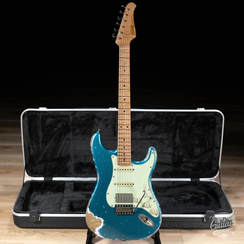 Xotic XSC-2 Swamp Ash HSS S-Style w/ Roasted Flame Maple Neck – Lake Placid Blue image 1