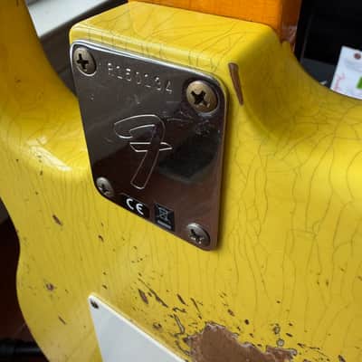 2026 Fender Custom Shop ‘69 Stratocaster SR25 Heavy Relic Matching Reverse Headstock - Aged Canary Yellow image 11