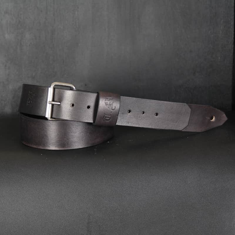 Personalized Handmade Leather Guitar Strap. Buckle. 47”to 54”..2” wide  Antique BLACK image 1