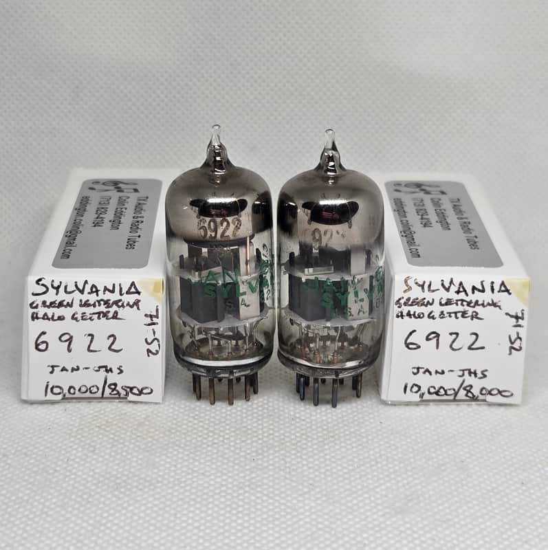 Sylvania JAN 6922 Halo Getter Matched Pair NOS 6DJ8 ECC88 E88CC image 1