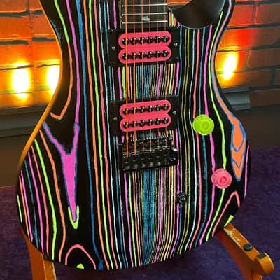 TGF Chop Shop Custom Modified PRS SE Sandblasted CE 24 "Neon Dream" Electric Guitar w/ Gig Bag image 2