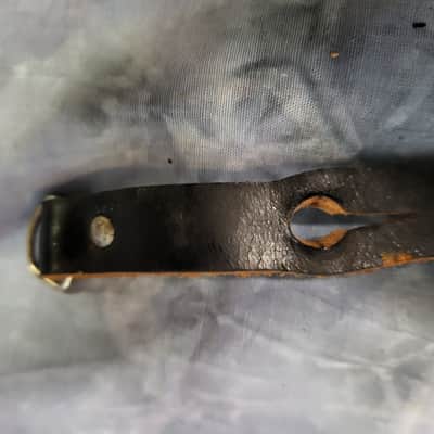 Vintage RARE 1955 USA "Old School" Style Leather Guitar Strap Metal Buckle Case Candy image 5