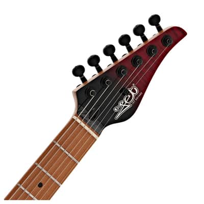Jet JS-1000 Vulcano 1000 Series Mahogany Solid Flamed Maple Top Body Canadian Roasted Maple Neck 6-String Electric Guitar image 7