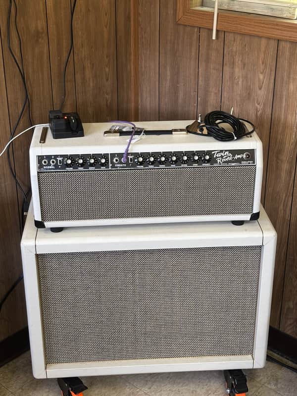Fender 90s Twin Reverb Custom Head and Matching 2x12 Mid 90s image 1