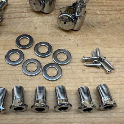 Immagine Hipshot 3+3 GripLock Open-Gear Locking Guitar Machines 3x3 Tuners w/ UMP - Chrome - 12