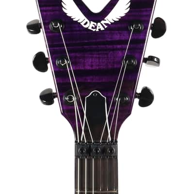 Dean USA Razorback V Floyd Flame Top Prototype Electric Guitar - Trans Purple image 10