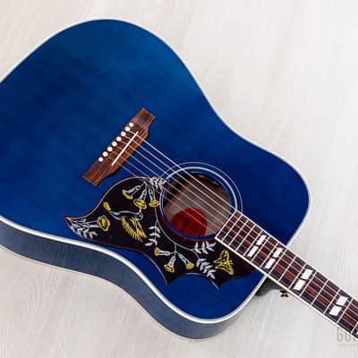 2022 Gibson Custom Shop Hummingbird Acoustic Electric Guitar Viper Blue Quilted Maple, Near-Mint w/ Case image 10