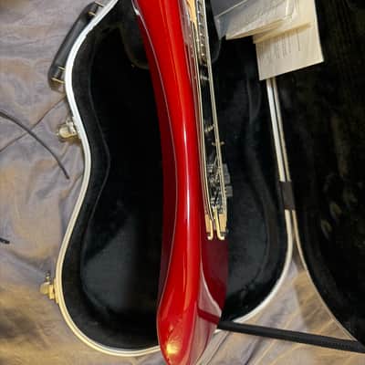 2005 Fender American Deluxe, Mahogany Stratocaster HSS with Rosewood Fretboard  - Crimson Red Transparent image 7